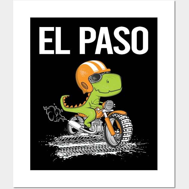 Biking Dinosaur El Paso Wall Art by flaskoverhand